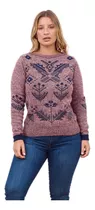 Sweater Dama Jacquard En Delantera, Con Cuello Bote Art. 279