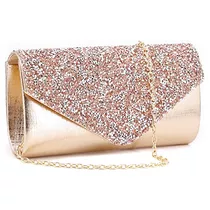 Gabrine Womens Clutch Purses Bling Glitter Bolsa De 8bql2