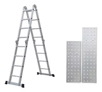 Escada De Aluminio 16 Degraus Multifuncional + Plataforma