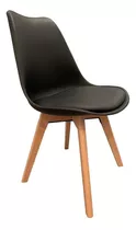 Silla De Comedor E-chairs By Masliah Eames Tulip, Estructura Color Negro, 4 Unidades