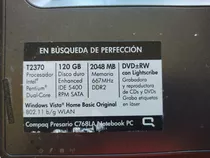 Laptop Compaq C768la (repuestos)