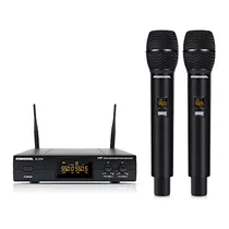 Wireless Microphone System Dual Uhf Handheld Cordless M...