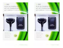 2x Kit Carga Y Juega Xbox 360 4800mah Cable Batería + Regalo