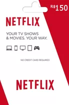 Cartão Prépago Netflix R$150 Reais - Assinatura Envio Rapido