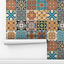 Papel De Parede Adesivo Azulejo Cobrir Para Cozinha 5m