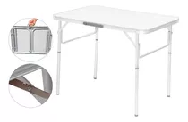 Mesa Dobrável Alumínio 90x60 Cm Vira Maleta Palisad Cor Branco