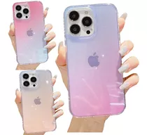 Funda Silicon Tornasol Transparente Con Brillos Para iPhone