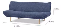 Sofácama Futón Sillón Sala Reclinable Colchonado Queen Eke Color Azul Oscuro