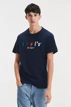 Remera Levis Azul Graphic Set In Neck Tee Expression Poster