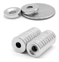 10 Aneis Super Imã Neodímio Pastilha 12mm X 3mm Com Furo 4mm