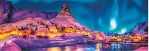 Quebra-cabeça Panorâmico Da Aurora Boreal 1000 Pz Clementoni Itália Ilhas Lofoten Noruega