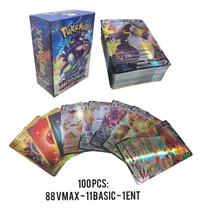 Mazo 100 Cartas Pokemon Español V-max V-star Holograficas