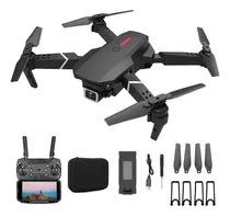 Drone Con Cámara Dual Hd E88 Wifi 3 Baterías Y Protectores Color Negro