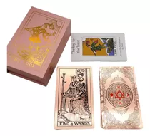 Baralho Tarô Dourado Tarot Cartas Luxuosas 78 Cartas Rosa