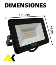 Reflector Led King De 50w Carcasa Negro Luz Blanco Frío-luz Blanca