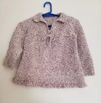 Sweater Niña - Manga Larga -tejido A Mano- 4 Años