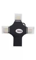 Pendrive 256gb 3.0 Usb 4 Em 1 Adaptador Usb Tipoc iPhone