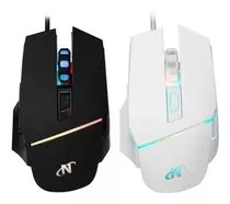 Mouse Gamer Blanco Y Negro Usb 6d 1000 A 6400 Dpi Sunplus 