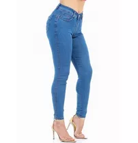 Kit 2 Calças Jeans Feminina Skiny Cós Cintura Alta Com Lycra