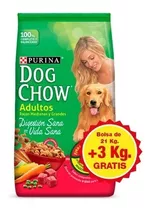 Dogchow Adultos Medianas Y Grandes 21kg + 3kg Regalo. Envios