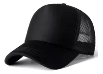 Gorro Jockey Malla Tipo Camionero Todo Negro Para Estampado