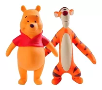 Kit Com 2 Bonecos De Apertar Para Bebê Pooh E Tigrão Disney