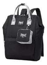 Mochila Cartera Everlast Boca De Pez Monedero Notebook Color Negro 21784