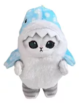 Peluche Gato Disfraz De Tiburón Colgante Tierno Kawaii 13cm