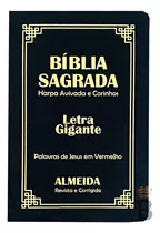 Biblia Sagrada Letra Gigante Luxo Popular Preto Com Harpa João Ferreira De Almeida Kings Cross