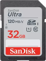 Tarjeta De Memoria Sandisk Ultra 32gb Sdhc 120mb/s Fullhd