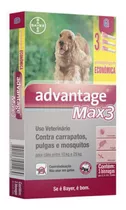 Pipeta Antiparasitário Para Pulga Bayer Advantage Max3 Para Cão De 10kg A 25kg