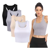 Set X4 Top Musculosa Deportiva Remera Entrenar Dama- El Rey