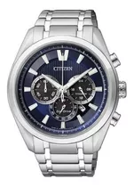 Reloj Citizen Hombre Eco-drive Crono Ca401058l Color De La Malla Plateado Color Del Bisel Plateado Color Del Fondo Azul