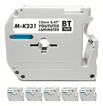 6x Fitas Mk 231 Compativel Para Rotulador Brother 12mm