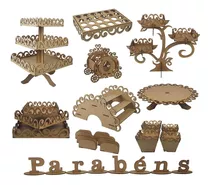 Kit Festa Provençal Arabesco Mdf Luxo 31 Peças Mdf Cru 