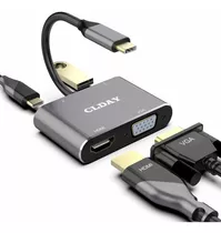 Usb-c A 4k Hdmi Vga Adaptador Clday 4-in-1 Hub Usb 3.0 Otg C