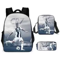 Copa Del Mundo De Fútbol Mochila Infantil 3-pack Cr7 Y Messi 10