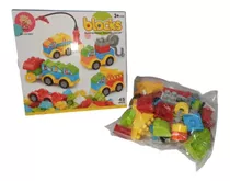 Blocos De Montar Brinquedo Educativo Carrinhos Constr 45 Pçs