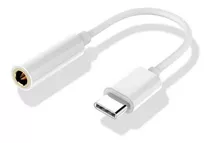 Adaptador Usb Tipo C A Jack 3.5mm Color Blanco