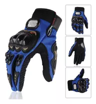 Guantes Para Moto Con Protecciones En Nudillos Y Palma Azul