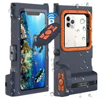 Capa Case Shellbox Controle Bluettoh Smartphone Impermeável Cor Laranja