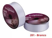 Fita De Cetim Nº 9 50 Metros X 38mm Progresso Cor 201 - Branco