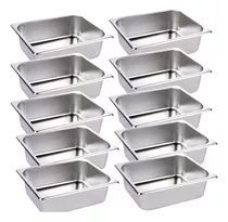 Cuba Gastronômica Gn 1/2 65mm Inox Rechaud Buffet Kit 10 Pçs