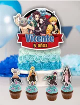 Kit De Toppers Kimetsu No Yaiba Topper Torta Y Cupcakes