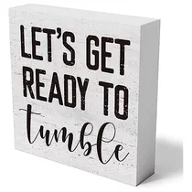 Let's Get Ready To Tumble Wooden Box Sign, Divertido Le...