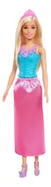 Muñeca Barbie Fantasía Princesa Vestido Azul Y Rosa