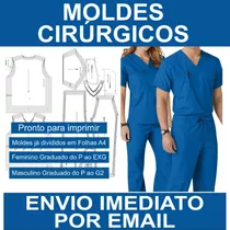 Molde Pijama Cirurgico - Masculino E Feminino - Pdf E Corel