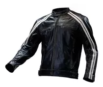 Campera Moto Cuero Retro Street Con Protecciones Proskin