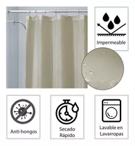 Cortina Para Baño Ducha 180x180 Beige Tela Teflon 82046