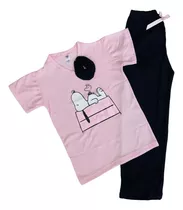 Pijamas Para Niñas Manga Corta Y Pantalón Largo
